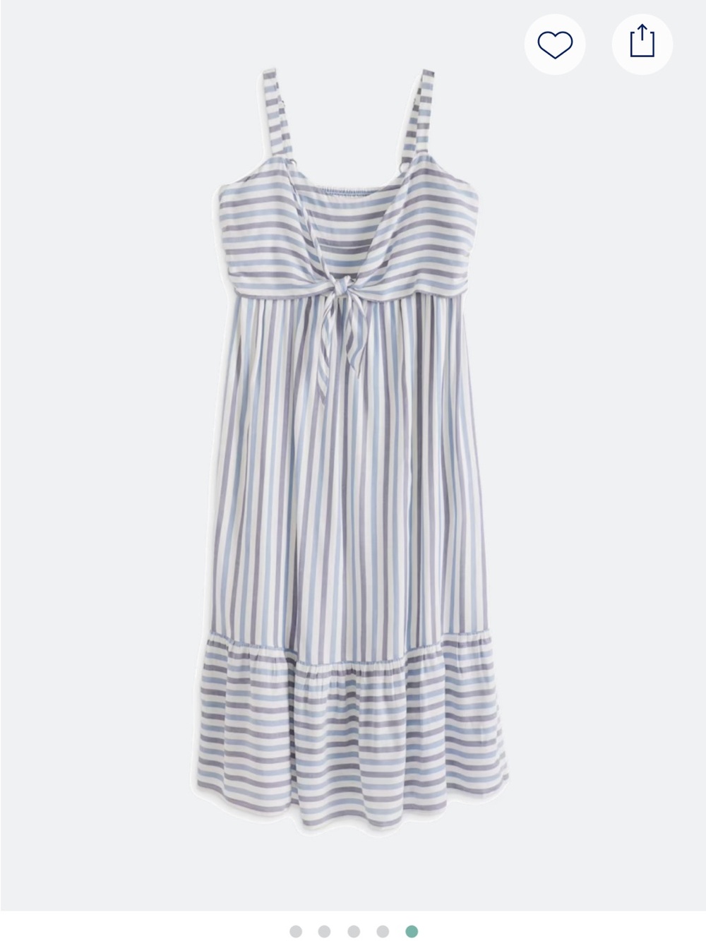 Maternity Blue and White Striped Tie-Front Sundress
